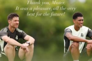 贝林厄姆告别阿隆索：与您共事非常荣幸，祝您未来一切顺利