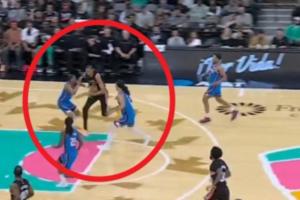 恐怖文班快攻独闯龙潭背后绕球过人险些隔扣维金斯