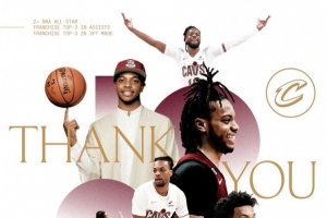 交易官宣！骑士官方晒照：克利夫兰永远会爱这位控卫—加兰！