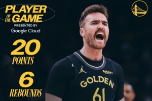 命中六记三分砍下20+6！勇士官方评选本场最佳：斯潘塞当选