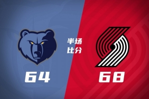 半场-开拓者68-64领先灰熊 格兰特14分 霍勒迪12分 杨瀚森未登场