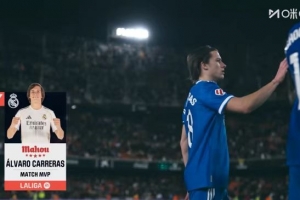 一条龙破门！卡雷拉斯当选皇马vs瓦伦西亚全场最佳球员