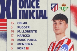 马竞vs贝蒂斯首发：阿尔瓦雷斯先发，新援卢克曼、门多萨出战