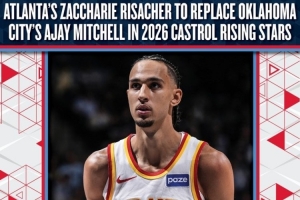 官方：24年状元里萨谢顶替阿杰伊·米切尔参加全明星新秀挑战赛